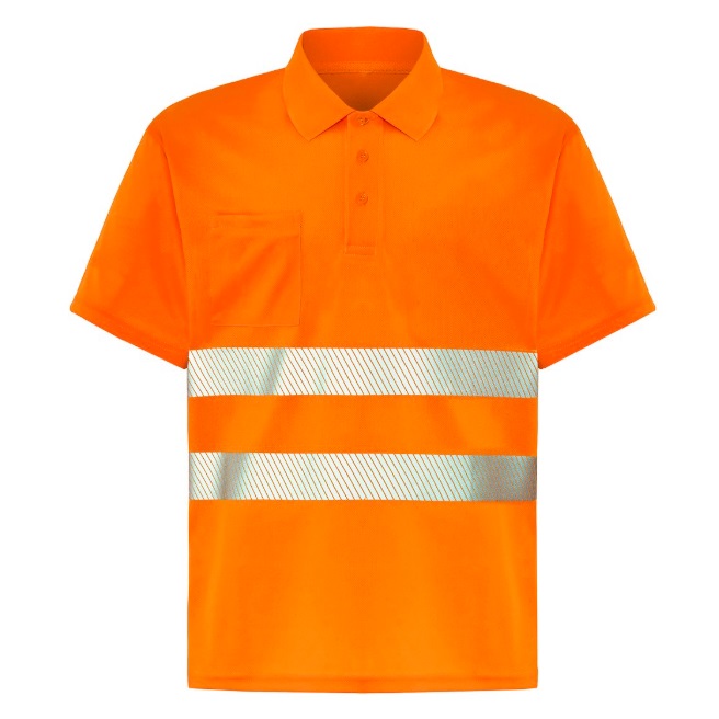 Pomarańczowa koszulka polo odblaskowa do nadruku
